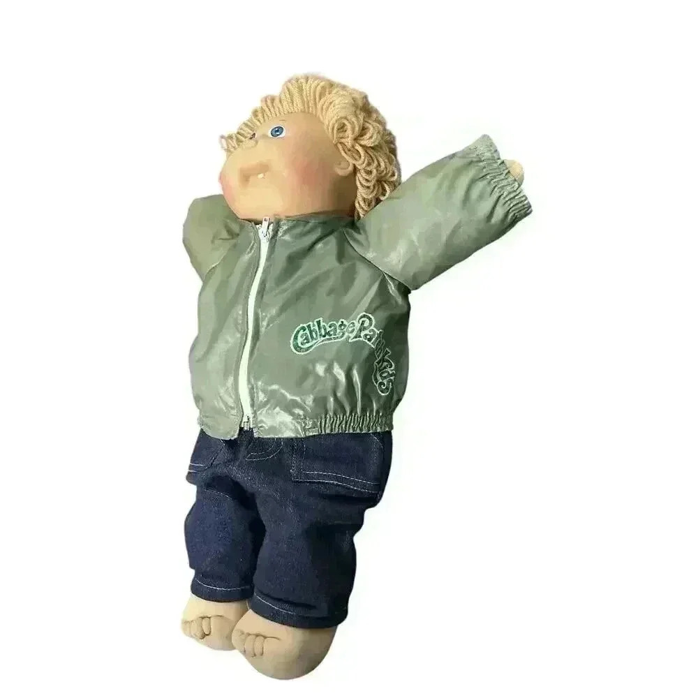 Vintage Cabbage Patch Kids Boy Doll 1978 1982 Blue Eyes Green Jacket original - Picture 5 of 9
